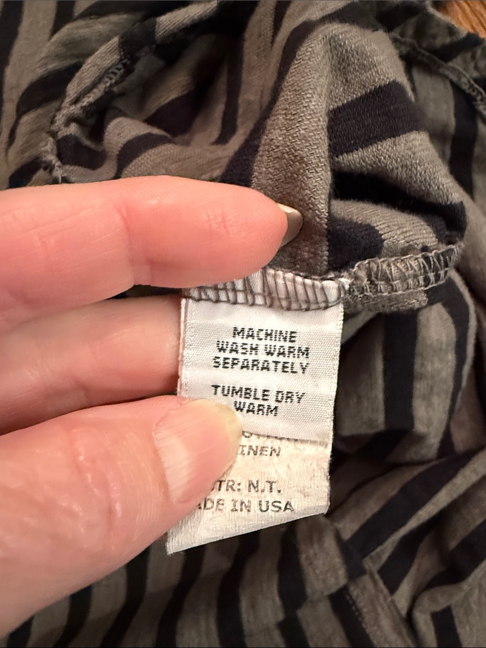 Linen Cotton Striped Pocket Swing Tunic Top M Cut Loose Made in USA - Picture 6 of 11